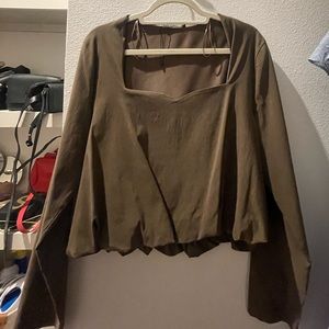 Zara olive green work top